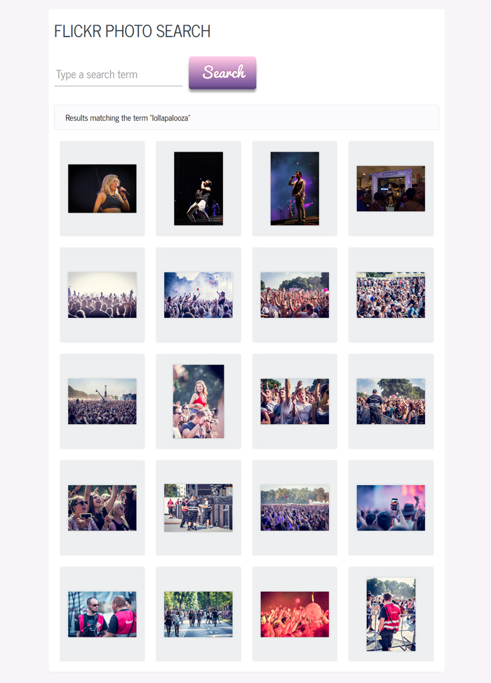 Flickr photo search screen cap - full