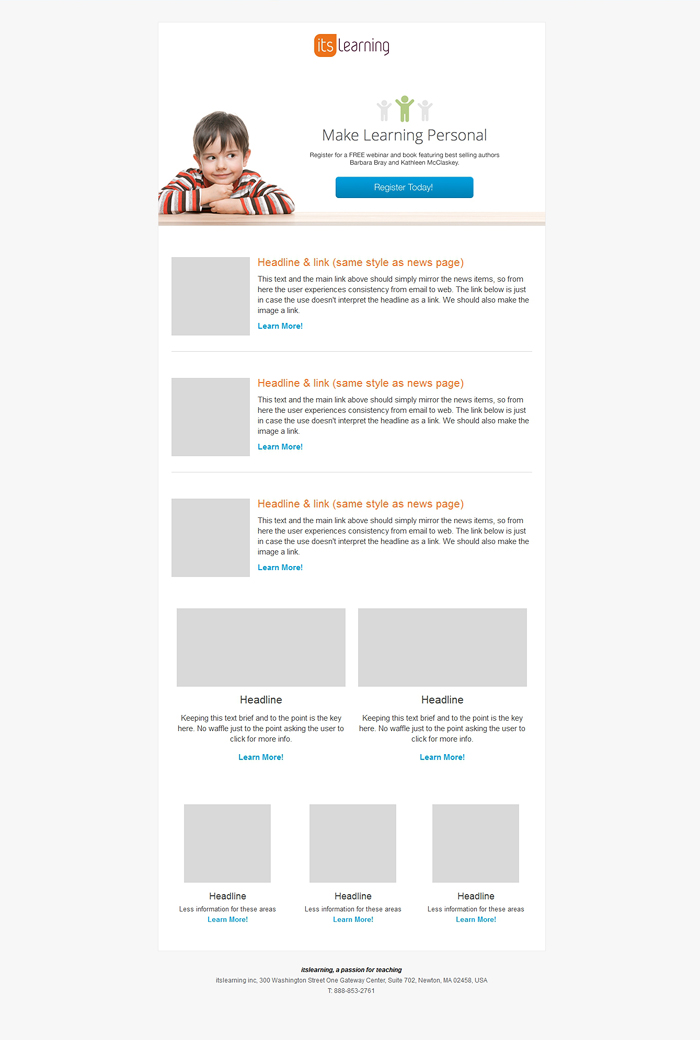 itslearning email template screenshot - full