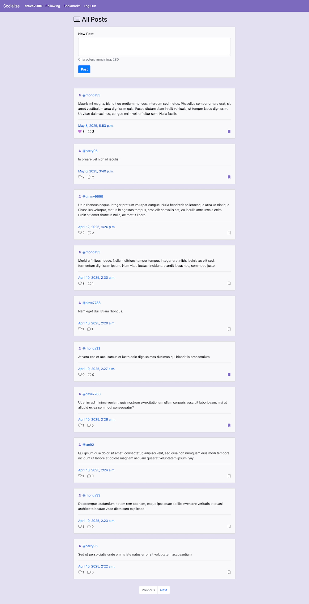 Socialize - homepage